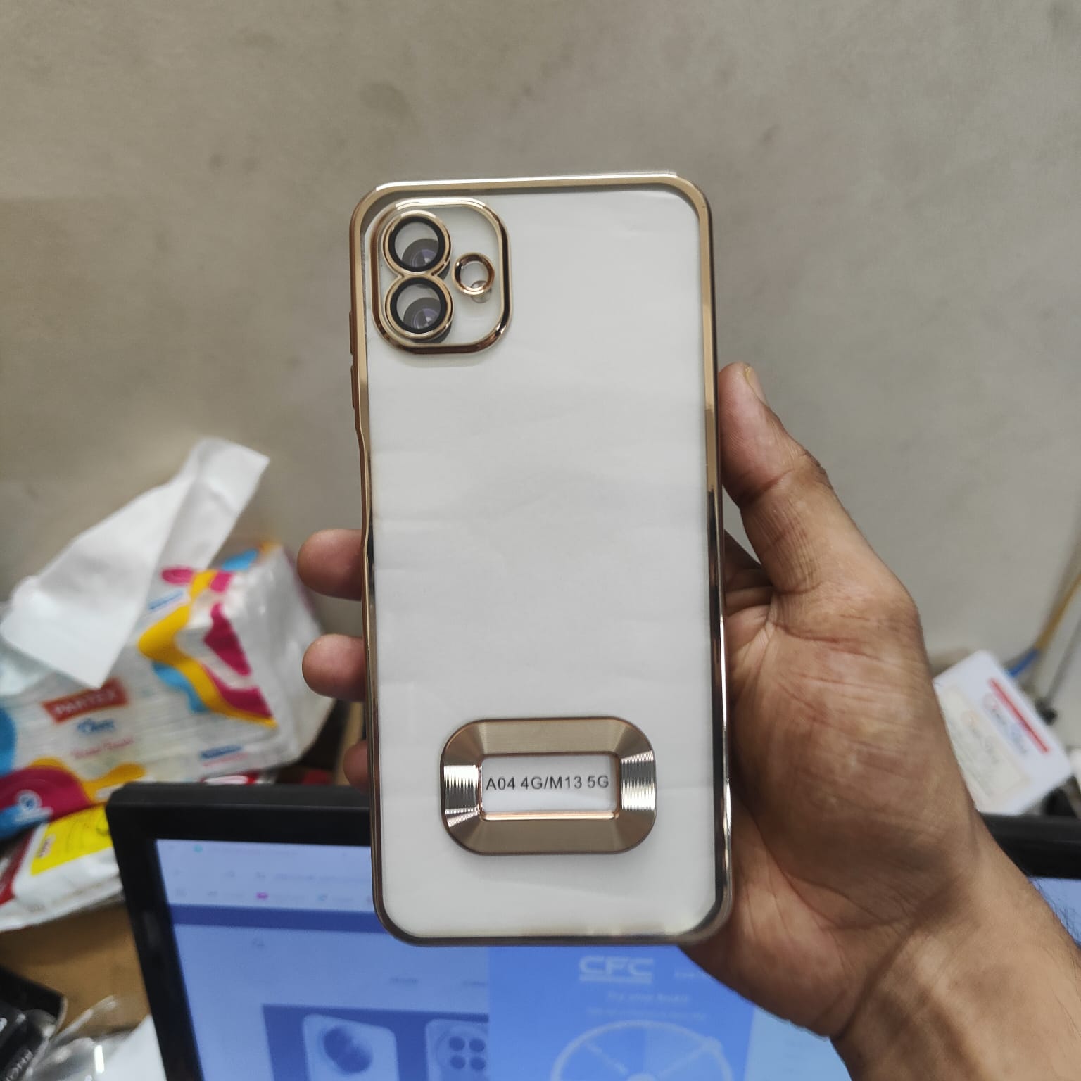 Picture of For Samsung Galaxy A04/Samsumg Galaxy M13 5G Logo View with Camera Lens Protector Soft Slim CD Back Cover For Samsung A04/M13 5G Phone Case