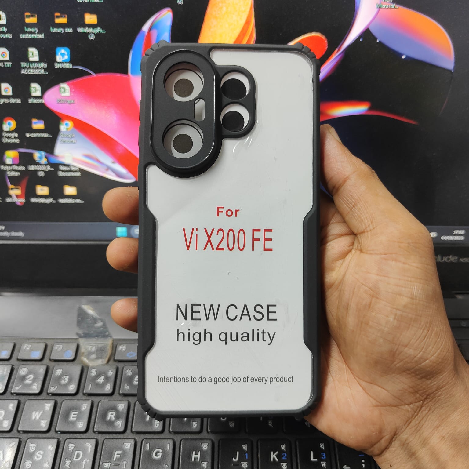 Picture of For vivo X200 FE Edge-Reinforced Shockproof Cushion Back Clear Hybrid Transparent Hard Cover Casing-ELF vivo X200 FE/vivo X200FE