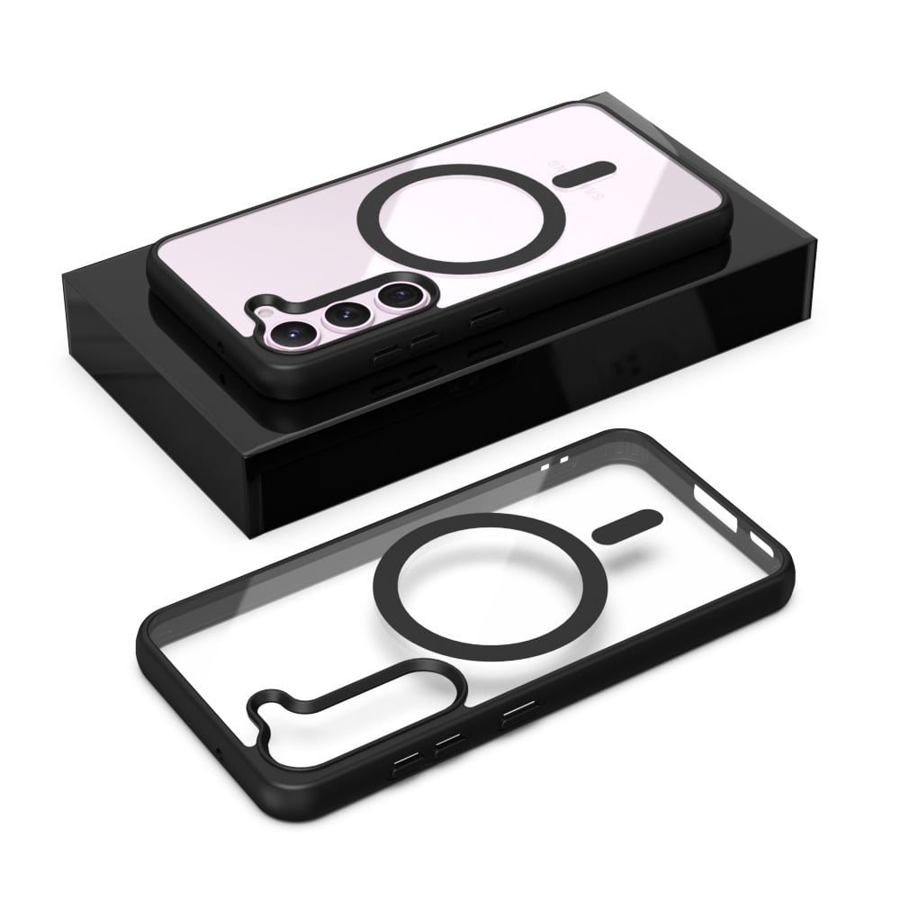 Picture of For Samsung Galaxy S23FE/Samsumg S23 FE Mobile Cover MagSafe Compatible Shockproof Transparent Slim Fit Wireless Charging supported Frosted Border Phone Back Case Mobile Cover