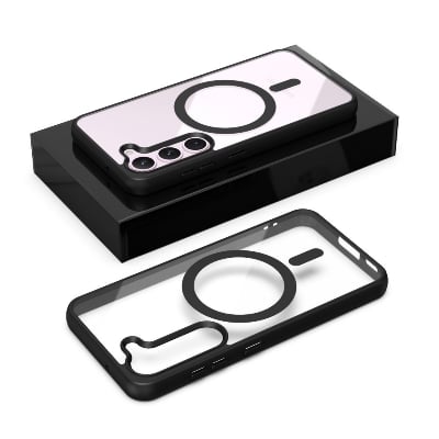 Picture of For Samsung Galaxy A25 5G /4G Mobile Cover MagSafe Compatible Shockproof Transparent Slim Fit Wireless Charging supported Frosted Border Phone Back Case Mobile Cover