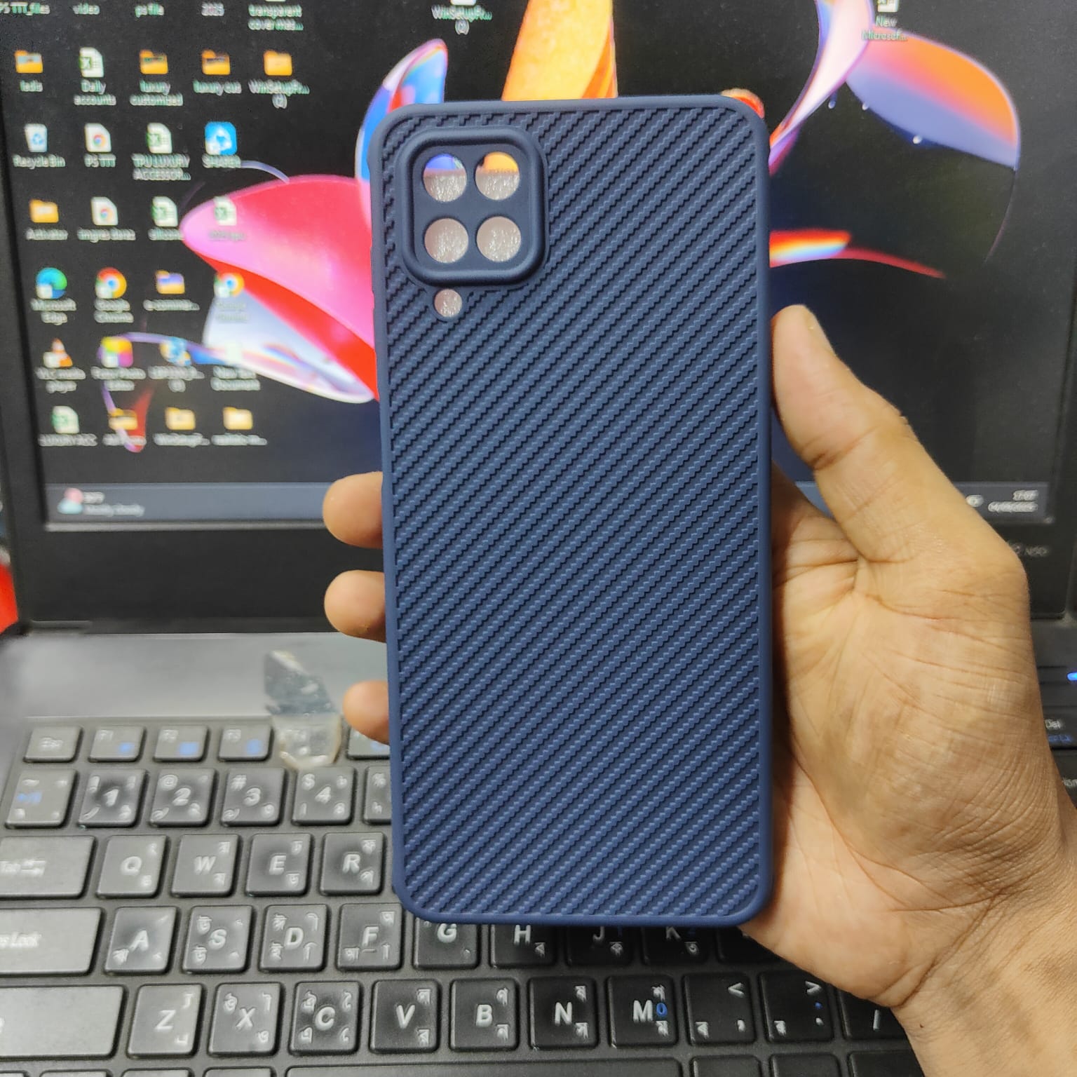 Picture of Samsung Galaxy A12 / M12 / F12 Unique Silicone Fiber Premium Back Cover