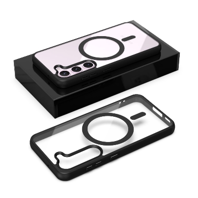 Picture of For Samsung Galaxy S24 Mobile Cover MagSafe Compatible Shockproof Transparent Slim Fit Wireless Charging supported Frosted Border Phone Back Case Mobile Cover