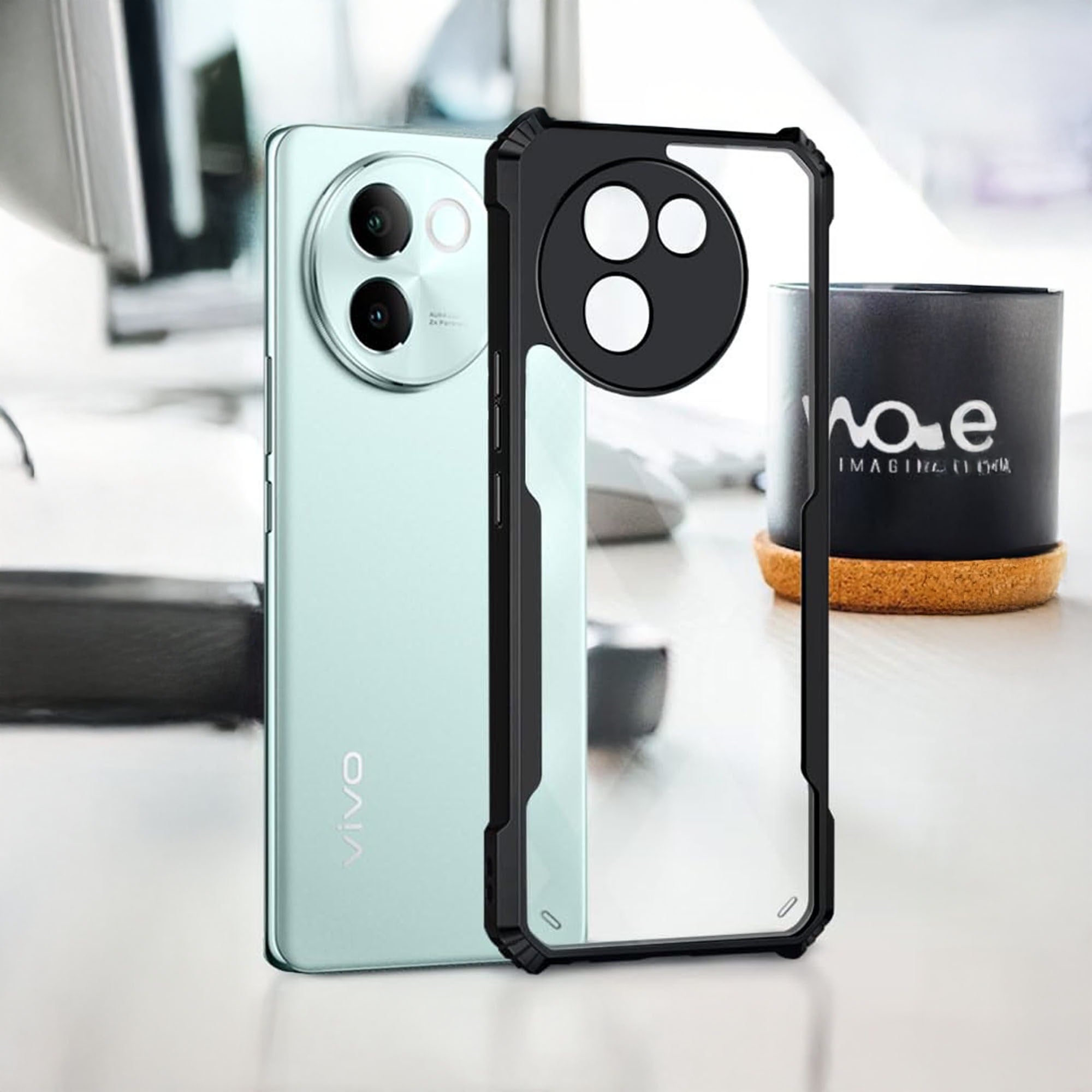 Picture of For VIVO V30e 5G Edge-Reinforced Shockproof Cushion Back Clear Hybrid Transparent Hard Cover Casing-EGL