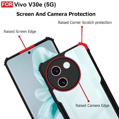 Picture of For VIVO V30e 5G Edge-Reinforced Shockproof Cushion Back Clear Hybrid Transparent Hard Cover Casing-EGL