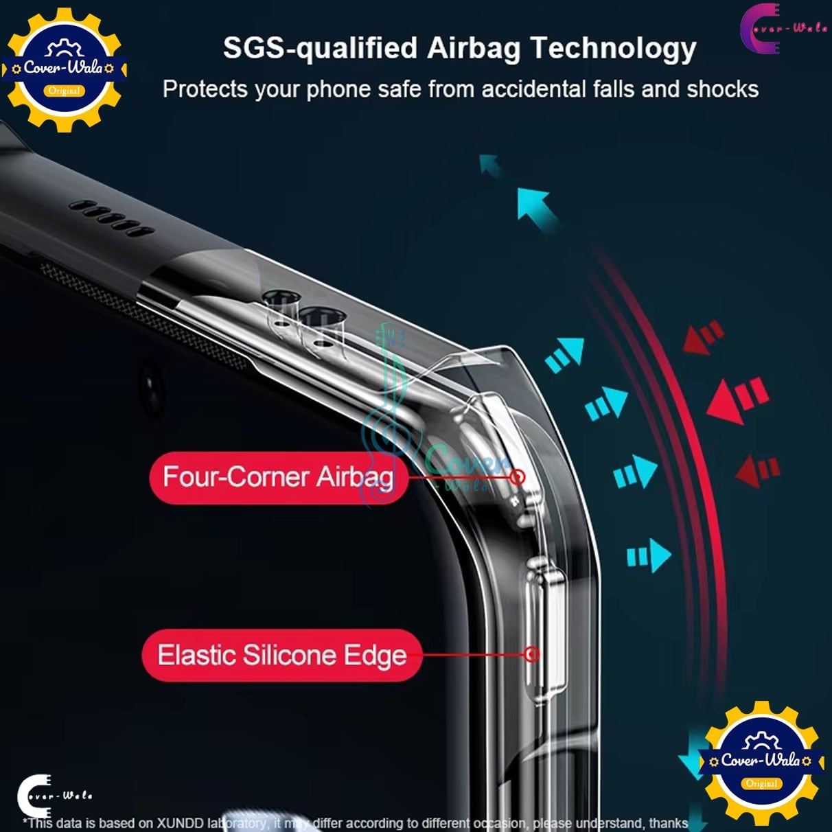 Picture of For OnePlus 7 / OnePlus 6T (1+7 / 1+6T) Edge-Reinforced Shockproof Cushion Back Clear Hybrid Transparent Hard Cover Casing