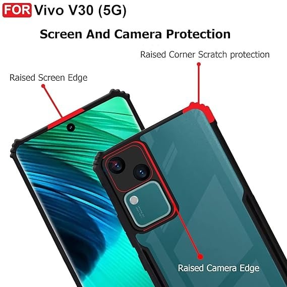 Picture of For Vivo V30 / Vivo S18 Edge-Reinforced Shockproof Cushion Back Clear Hybrid Transparent Hard Cover Casing