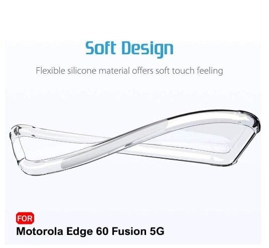 Picture of Crystal Clear Back Cover Case for Motorola Moto Edge 60 Fusion 5G | Shockproof Soft TPU Case | Cushioned Edges for Ultimate Protection Back Cover Case (TPU, Transparent)