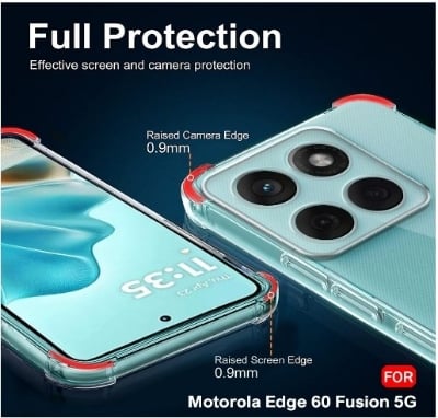Picture of Crystal Clear Back Cover Case for Motorola Moto Edge 60 Fusion 5G | Shockproof Soft TPU Case | Cushioned Edges for Ultimate Protection Back Cover Case (TPU, Transparent)
