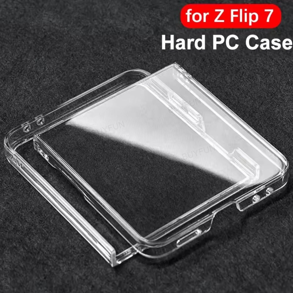 Picture of Samsung Galaxy Z Flip 7 5G Folding Hard Case with Hinge Protection – Transparent Anti-Fall Protective Back Cover