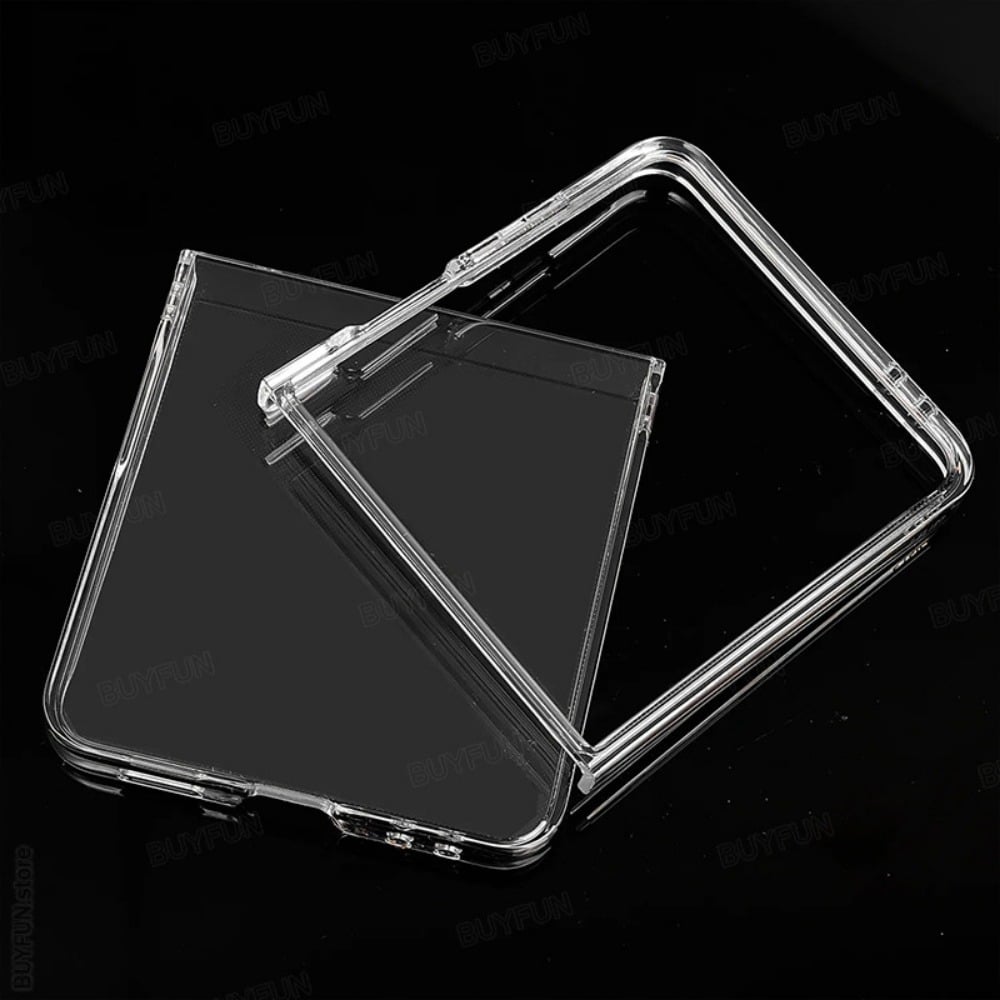 Picture of Samsung Galaxy Z Flip 7 5G Folding Hard Case with Hinge Protection – Transparent Anti-Fall Protective Back Cover