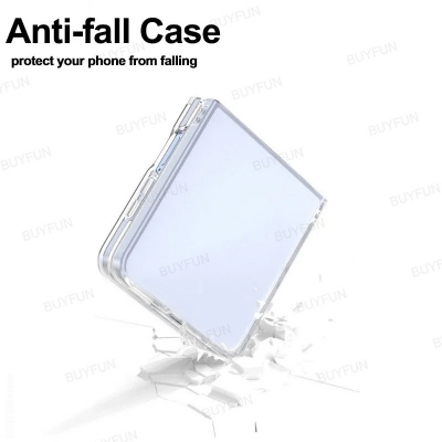 Picture of Samsung Galaxy Z Flip 7 5G Folding Hard Case with Hinge Protection – Transparent Anti-Fall Protective Back Cover