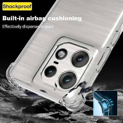 Picture of For Motorola Edge 50 Pro 5G Premium Silicone Case Crystal Clear Soft TPU Ultra-Thin Transparent Flexible Protective Mobile Phone Back Cover