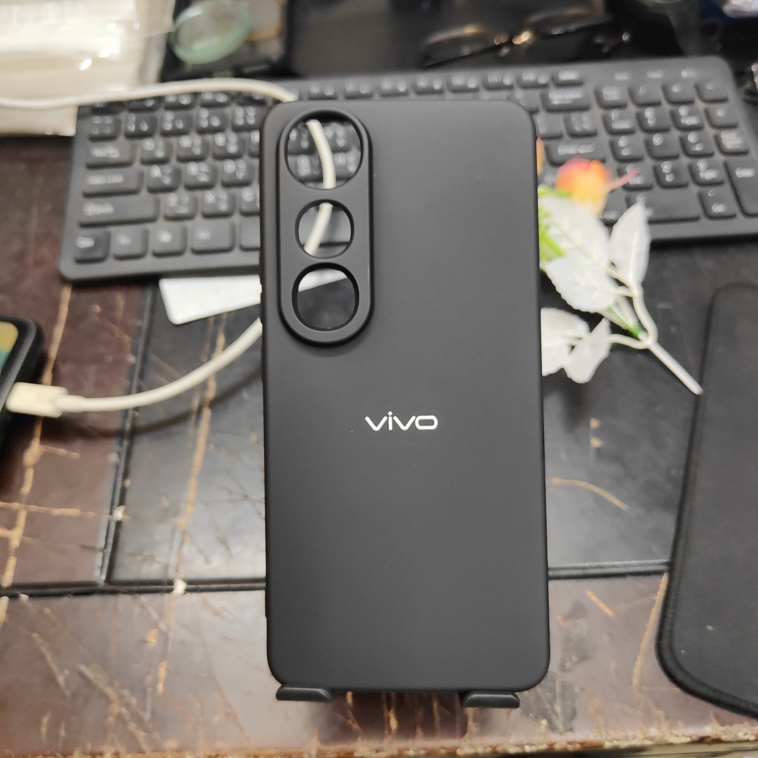 Picture of Vivo V50 Lite Phone Case Ultra Slim Shockproof Matte Luxury Rubber Skin Liquid Silicone Case