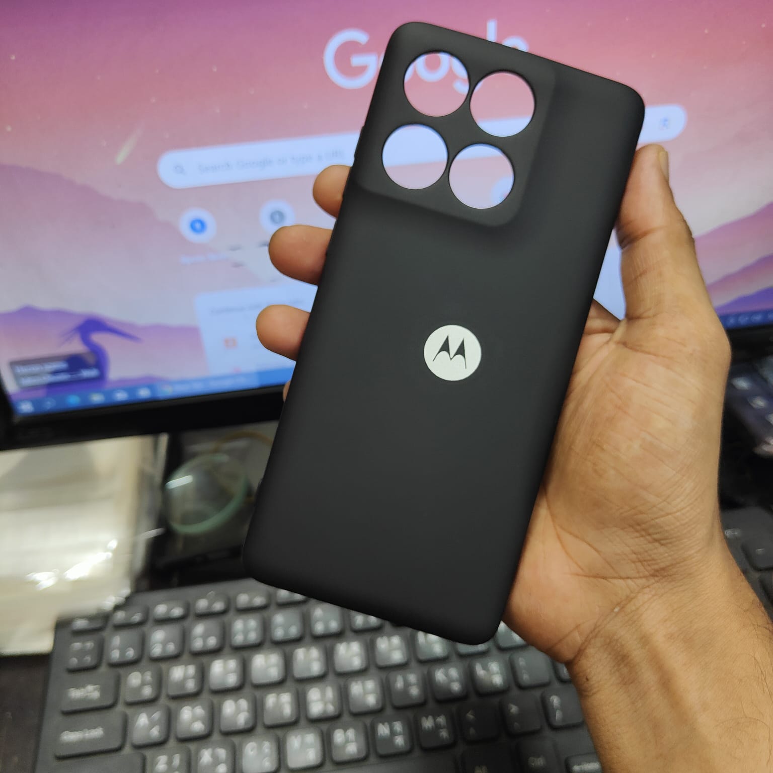 Picture of Motorola Edge 60 Stylus Liquid Silicone Back Cover – Skin-Friendly Soft Touch Premium Case