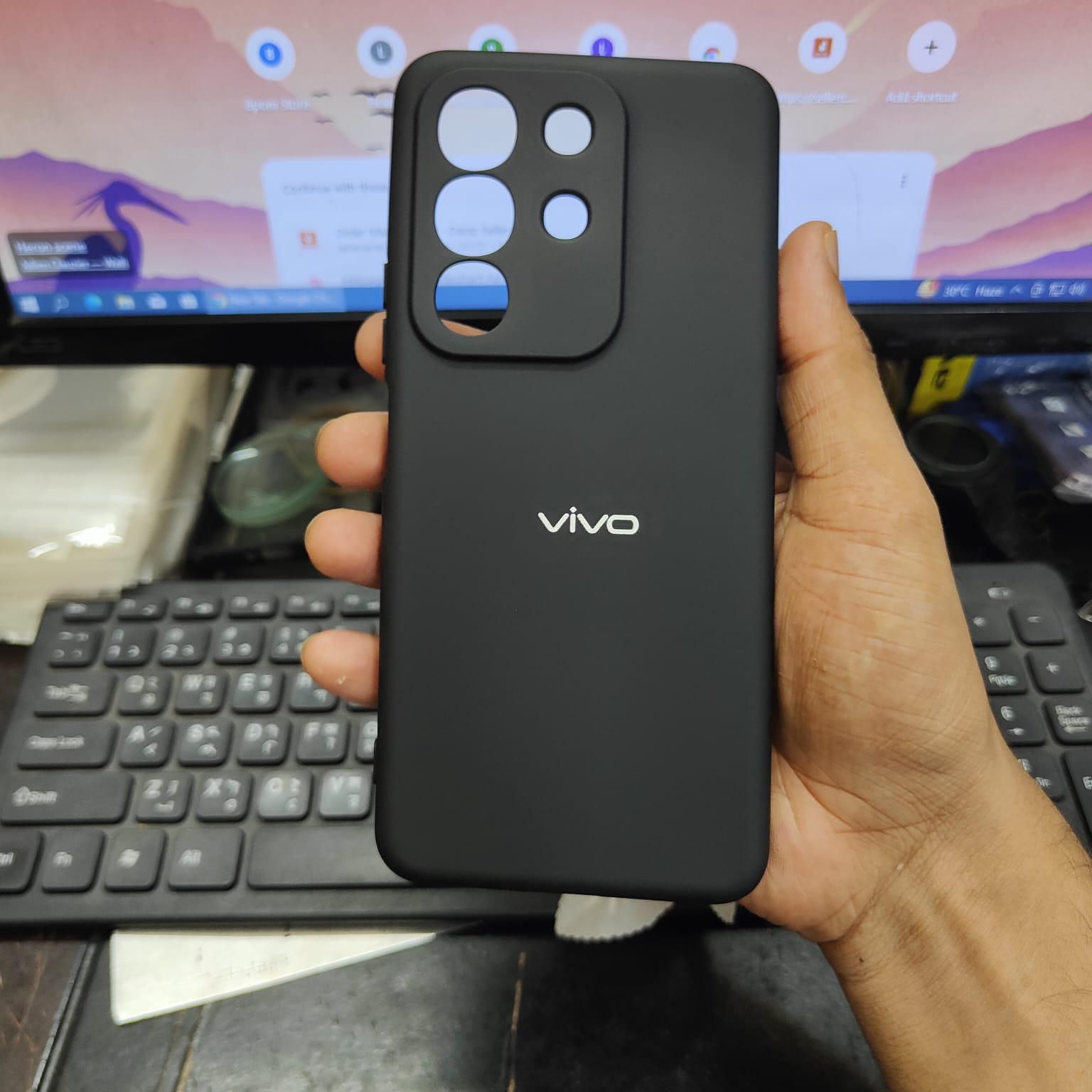 Picture of For vivo Y29 4G Silicone Back Case with Camera Protective Soft Touch Finised Silky Liquid Silicone Premium Mobile Phone Back Cover  vivo Y29 4G