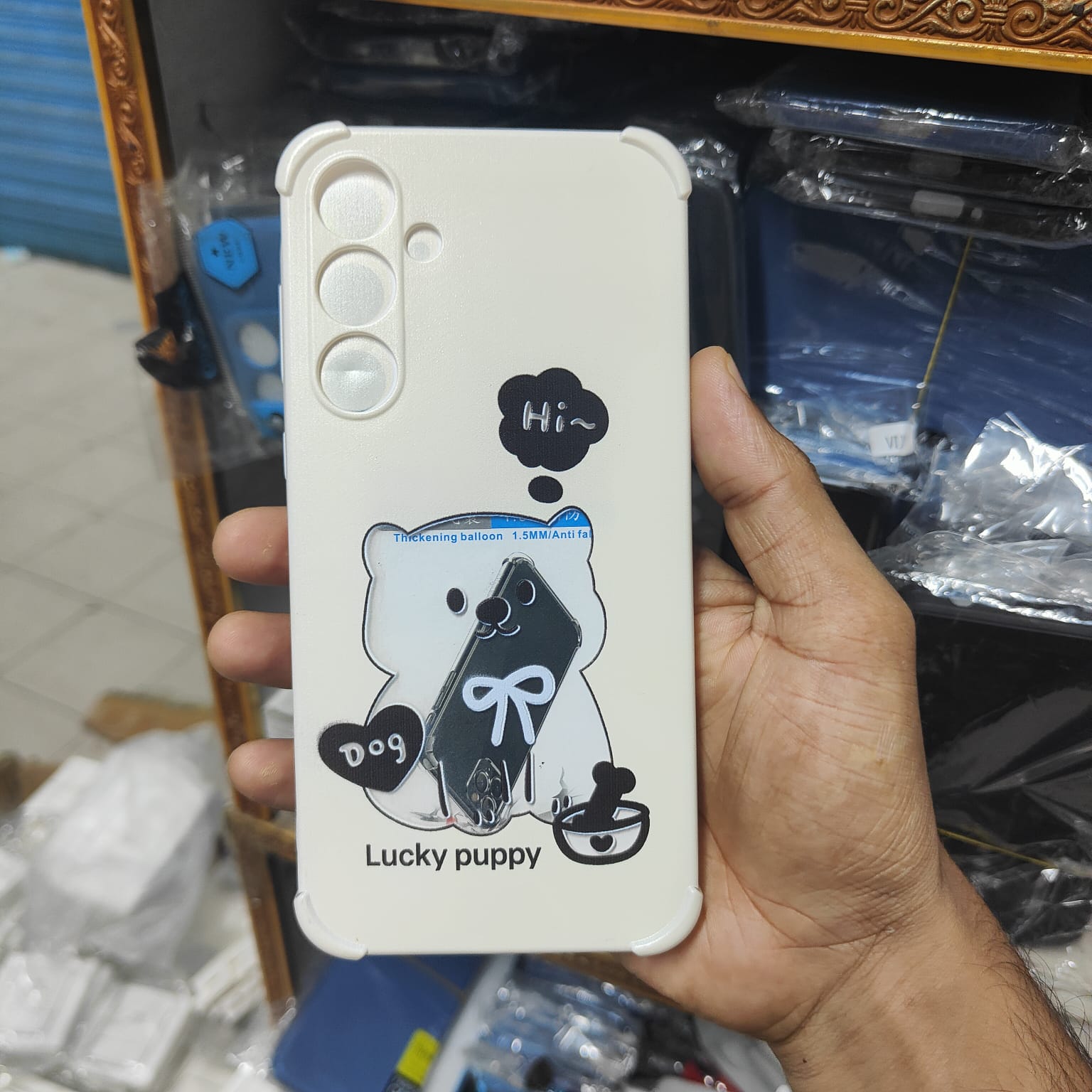 Picture of Samsung Galaxy A34 Case – Cute Dog Printed Soft Back Cover (Lucky Puppy Design)