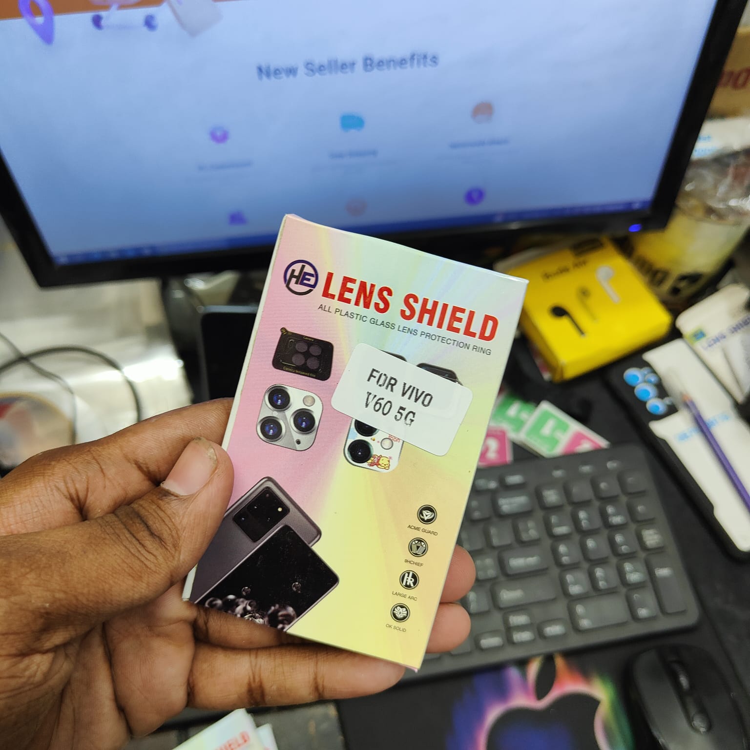 Picture of for Vivo V60  Protector - Black - 9H Ultra Thin Scratch-Resistant Camera Lens Glass Protector