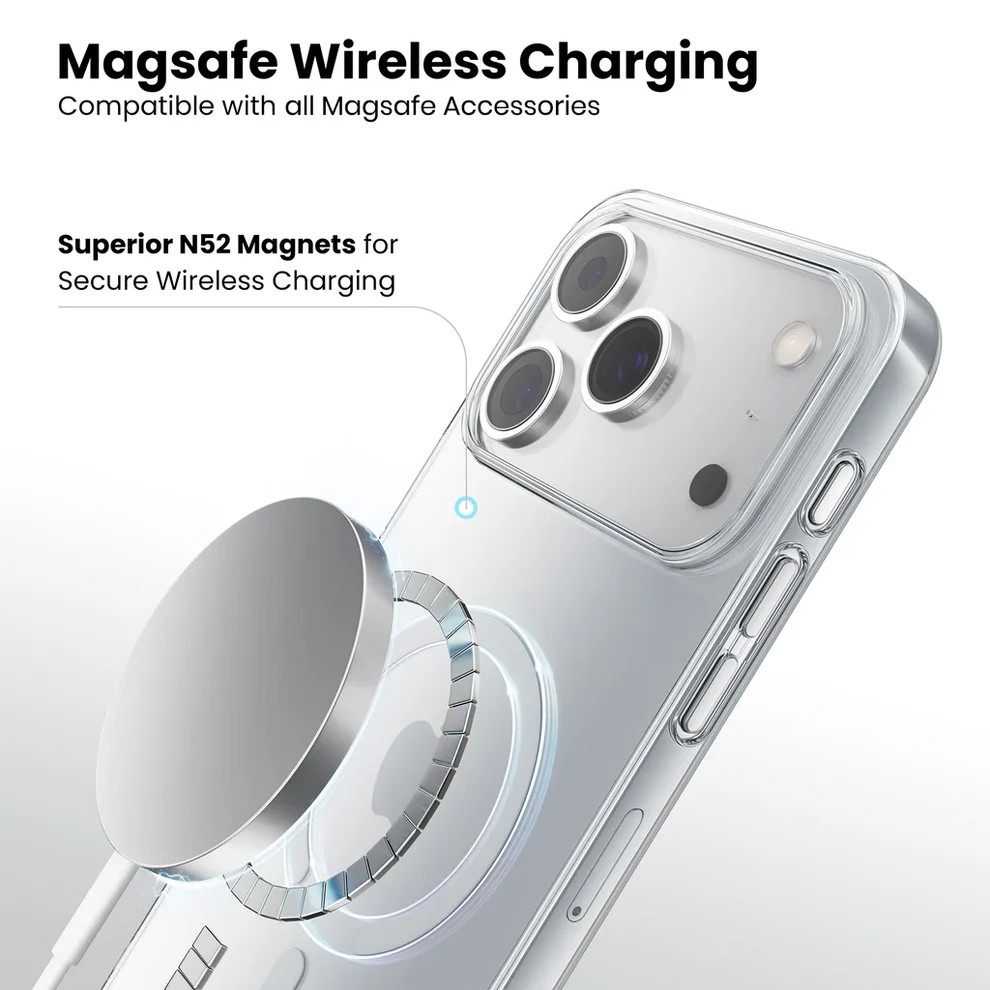 Picture of For iPhone 17 Pro Anti Yellow Hard Magsafe Unique Case Clear Hard Phone Back Cover