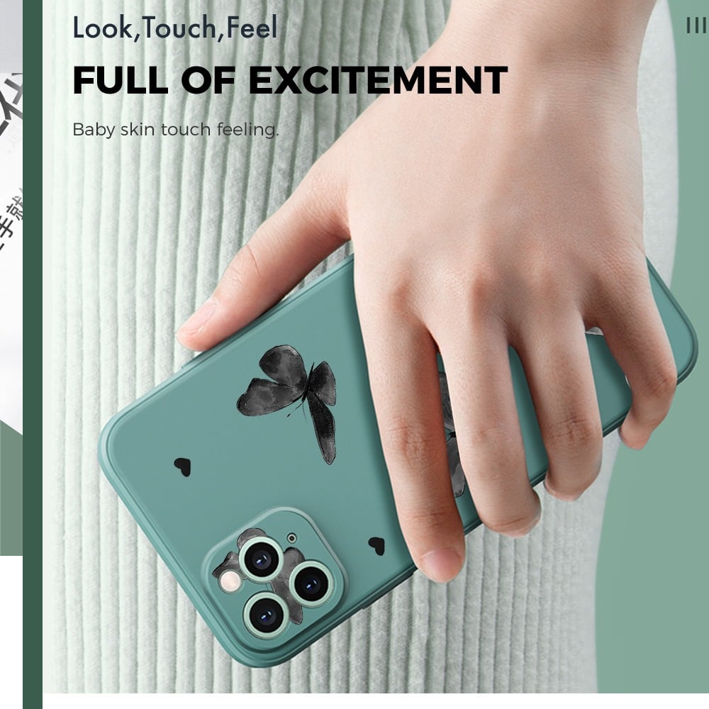 Picture of For Xiaomi Poco X2 Redmi K30 Back Cover Black Butterfly Print Phone Case Multicolor Liquid Silicone Mobile Cover