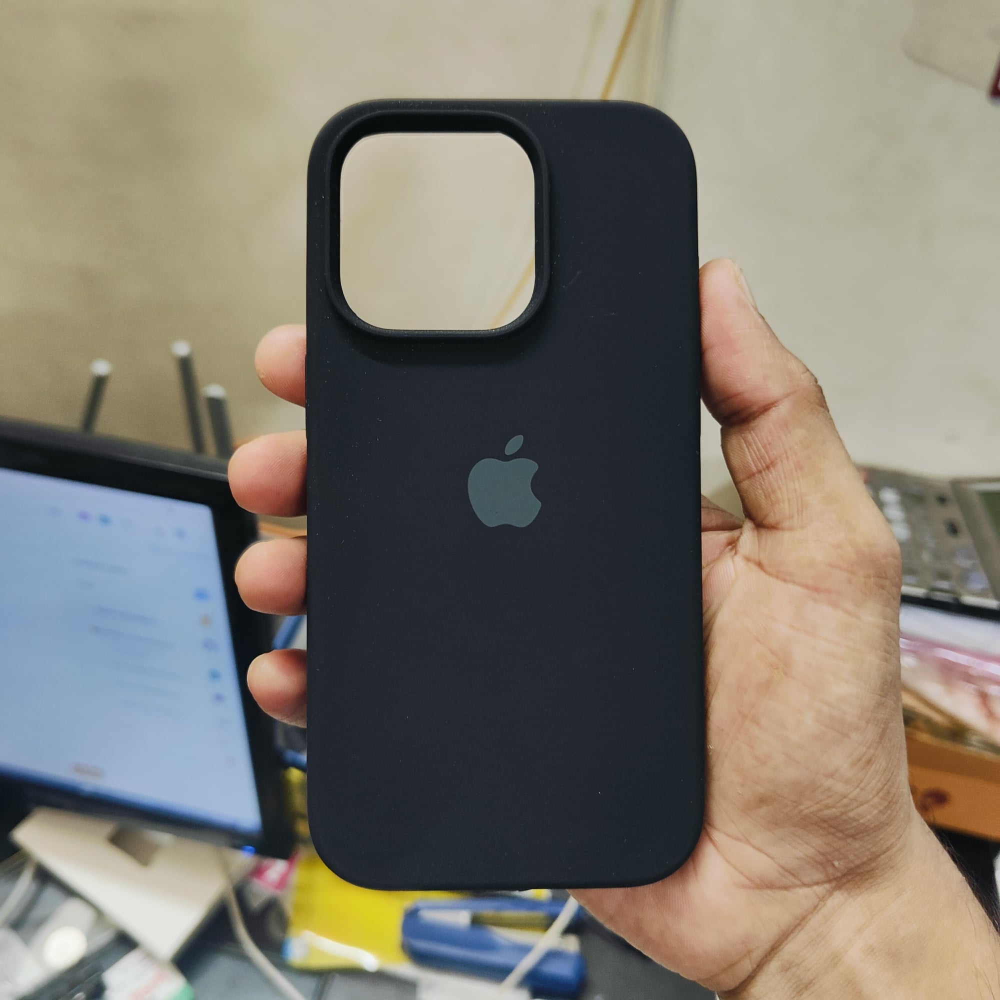 Picture of For Apple iPhone 14 Pro/iPhone 14 pro Soft Microfiber Cloth Back Full Protection Case Cover Cwith Logo Soft Silicone Rubber Phone Case