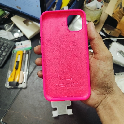 Picture of For iPhone 11/Apple iPhone 11 Soft Microfiber Cloth Back Full Protection Case Cover Cwith Logo Soft Silicone Rubber Phone Case