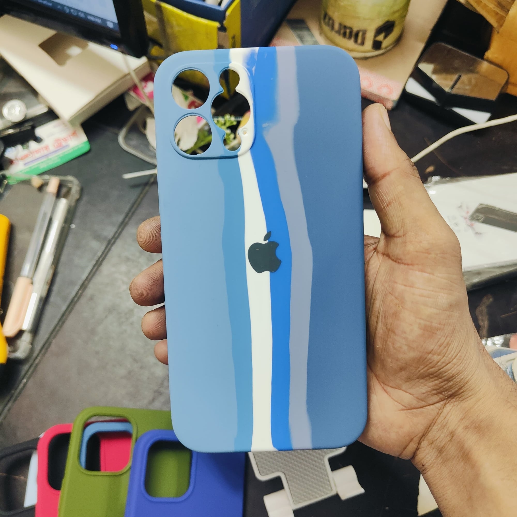 Picture of For Apple iPhone 12 Pro Max Official Rainbow Soft Logo Matte Ultra-Slim Phone Case Back Cover