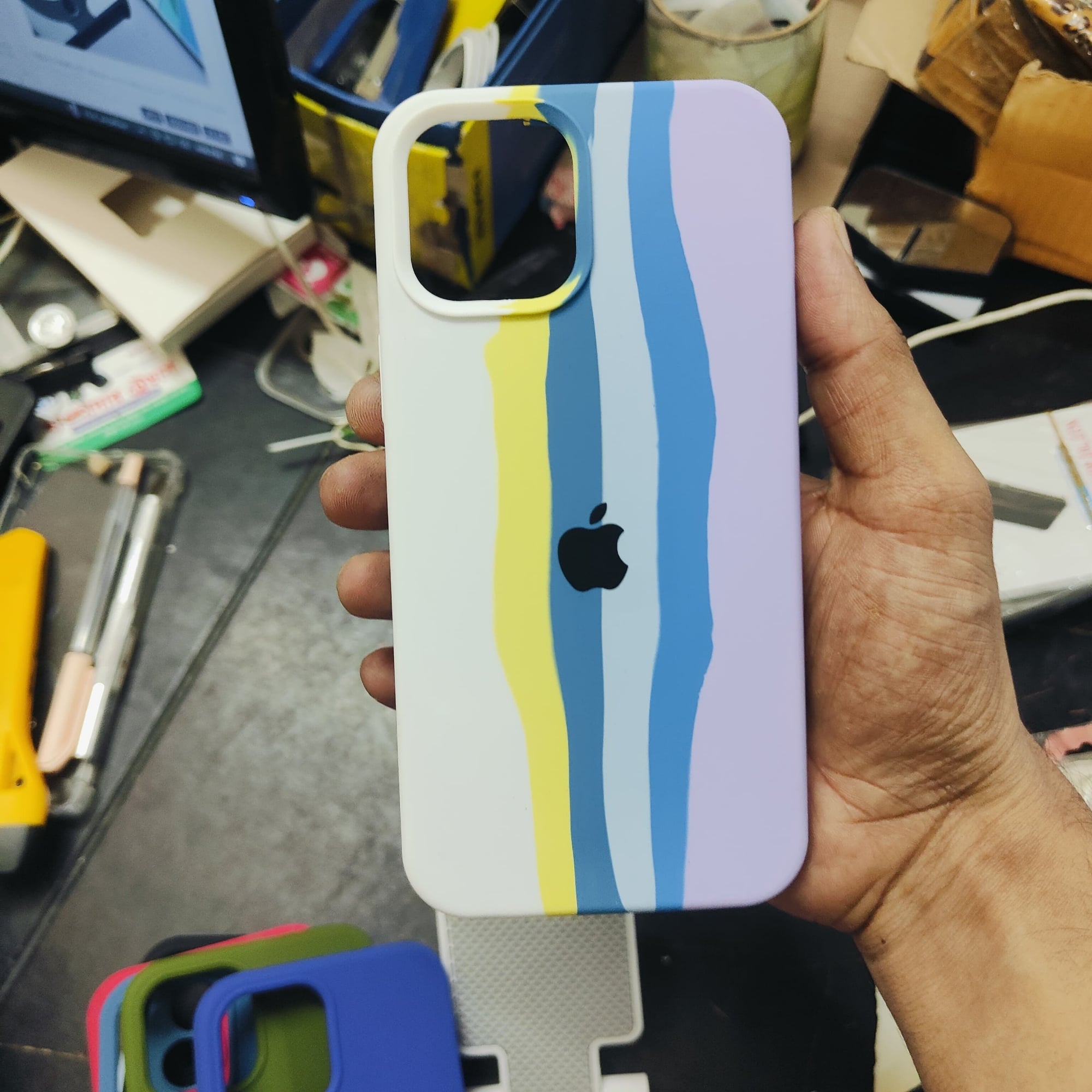 Picture of For Apple iPhone 12 Pro Max Official Rainbow Soft Logo Matte Ultra-Slim Phone Case Back Cover
