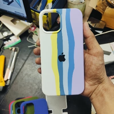 Picture of For Apple iPhone 12 Pro Max Official Rainbow Soft Logo Matte Ultra-Slim Phone Case Back Cover