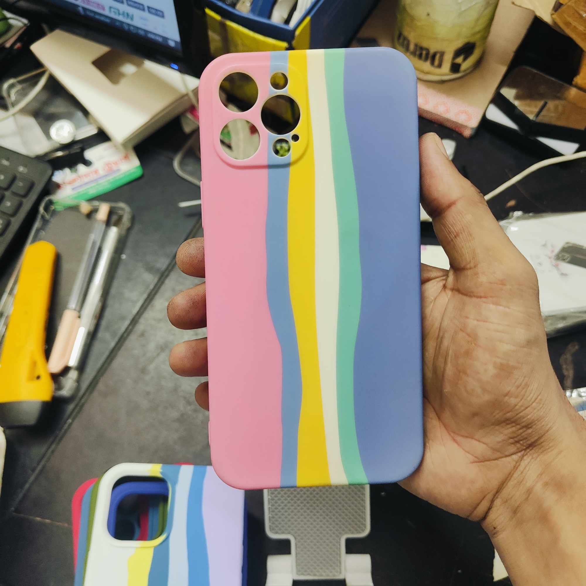 Picture of For Apple iPhone 12 Pro Max Official Rainbow Soft Logo Matte Ultra-Slim Phone Case Back Cover