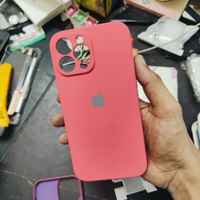 Picture of For Apple iPhone 13 Pro Max Soft Microfiber Cloth Back Full Protection Case Cover Cwith Logo Soft Silicone Rubber Phone Case
