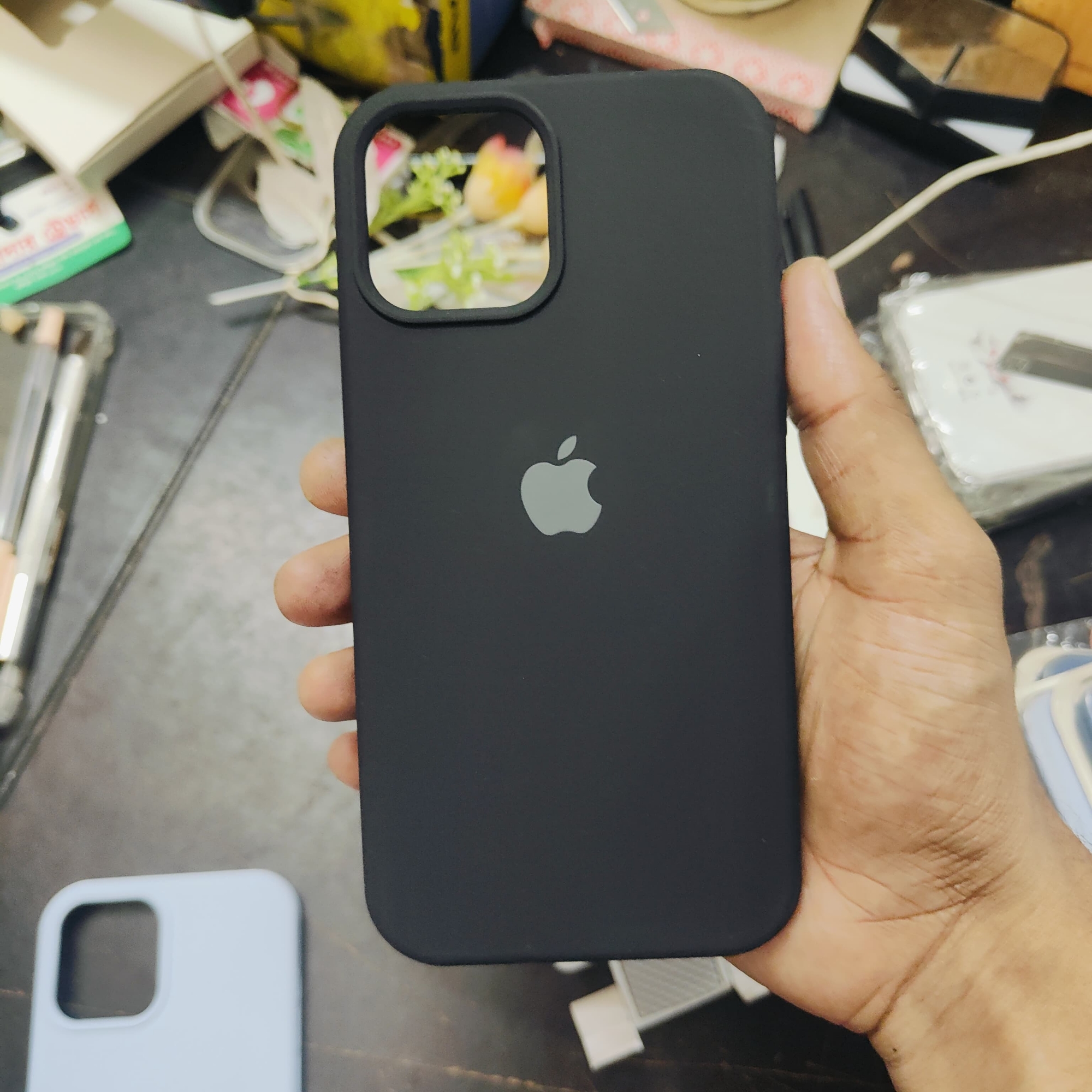Picture of For Apple iPhone 13 Pro Max Soft Microfiber Cloth Back Full Protection Case Cover Cwith Logo Soft Silicone Rubber Phone Case