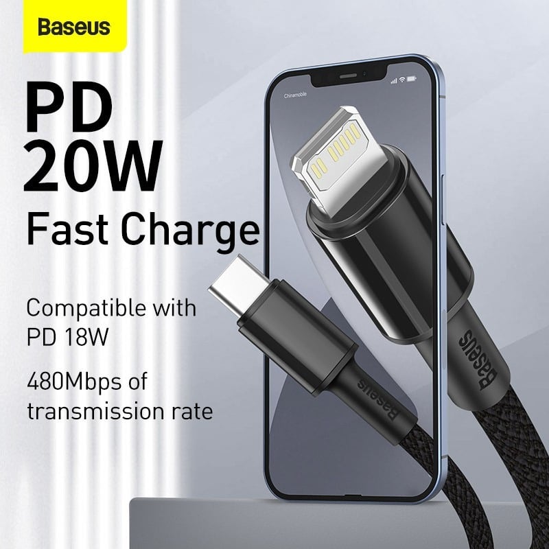 Picture of Baseus USB C Cable for iPhone 12 11 20W PD Fast Charge USB C to Lighting Cable-1M