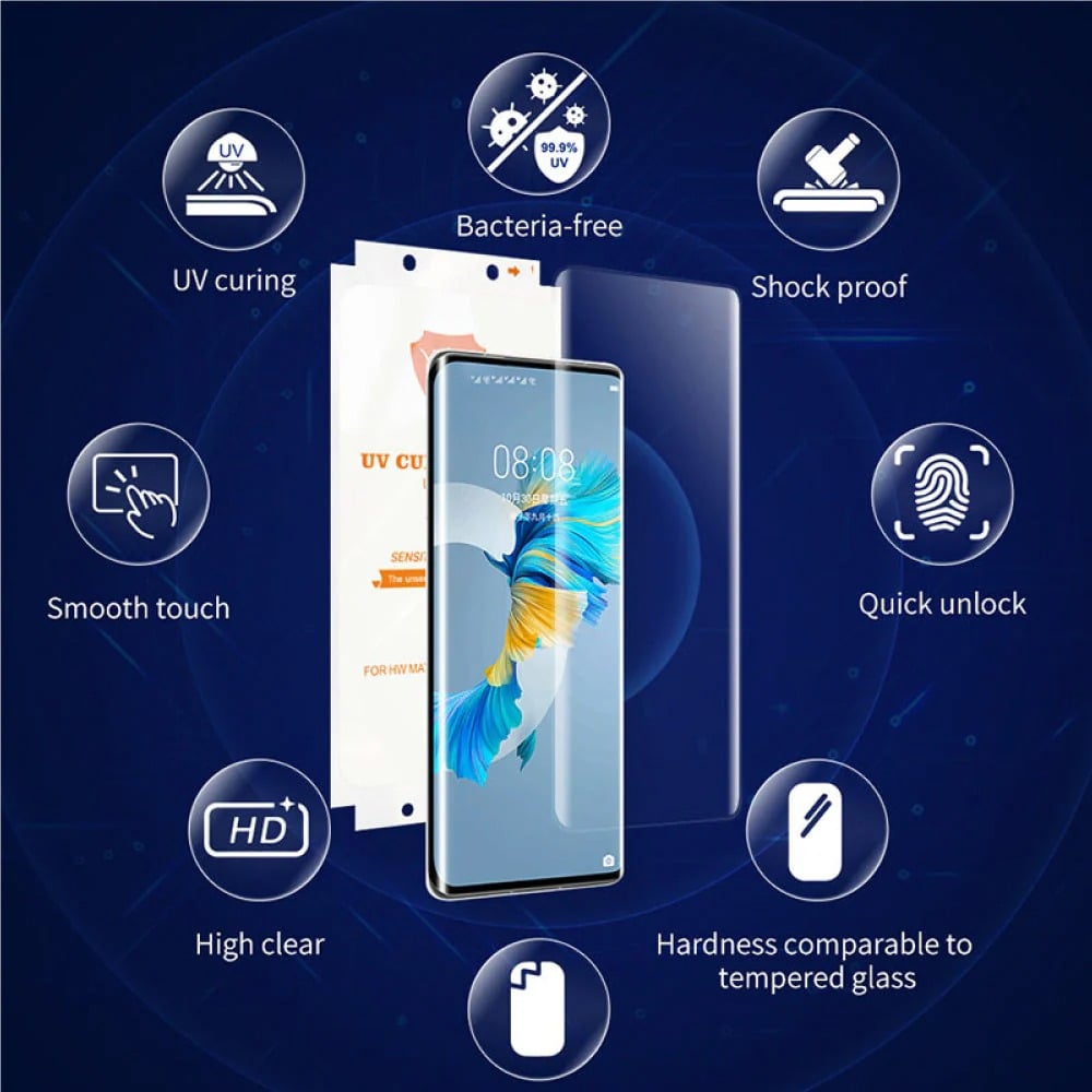 Picture of itel s26 ultra Premium UV Tempered Glass Screen Protector, Curved