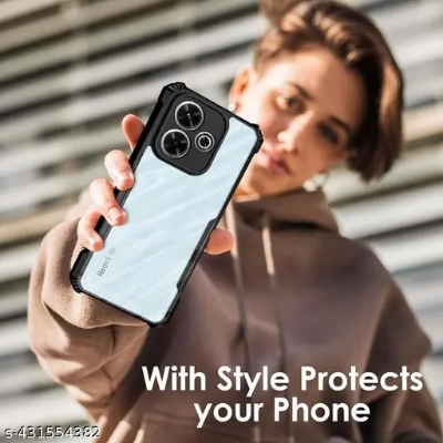 Picture of Mi Redmi 13 4G 5G Protective Black Border Crystal Clear Xundd Mobile Back Case Cover