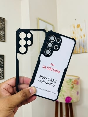 Picture of For Xundd Case itel S26 Ultra Back Cover FitSmart Transparent Heavy Duty Hybrid Ultra Slim Protective Hard PC Back + Soft TPU Back Cover for itel S26 Ultra - Black, Bumper
