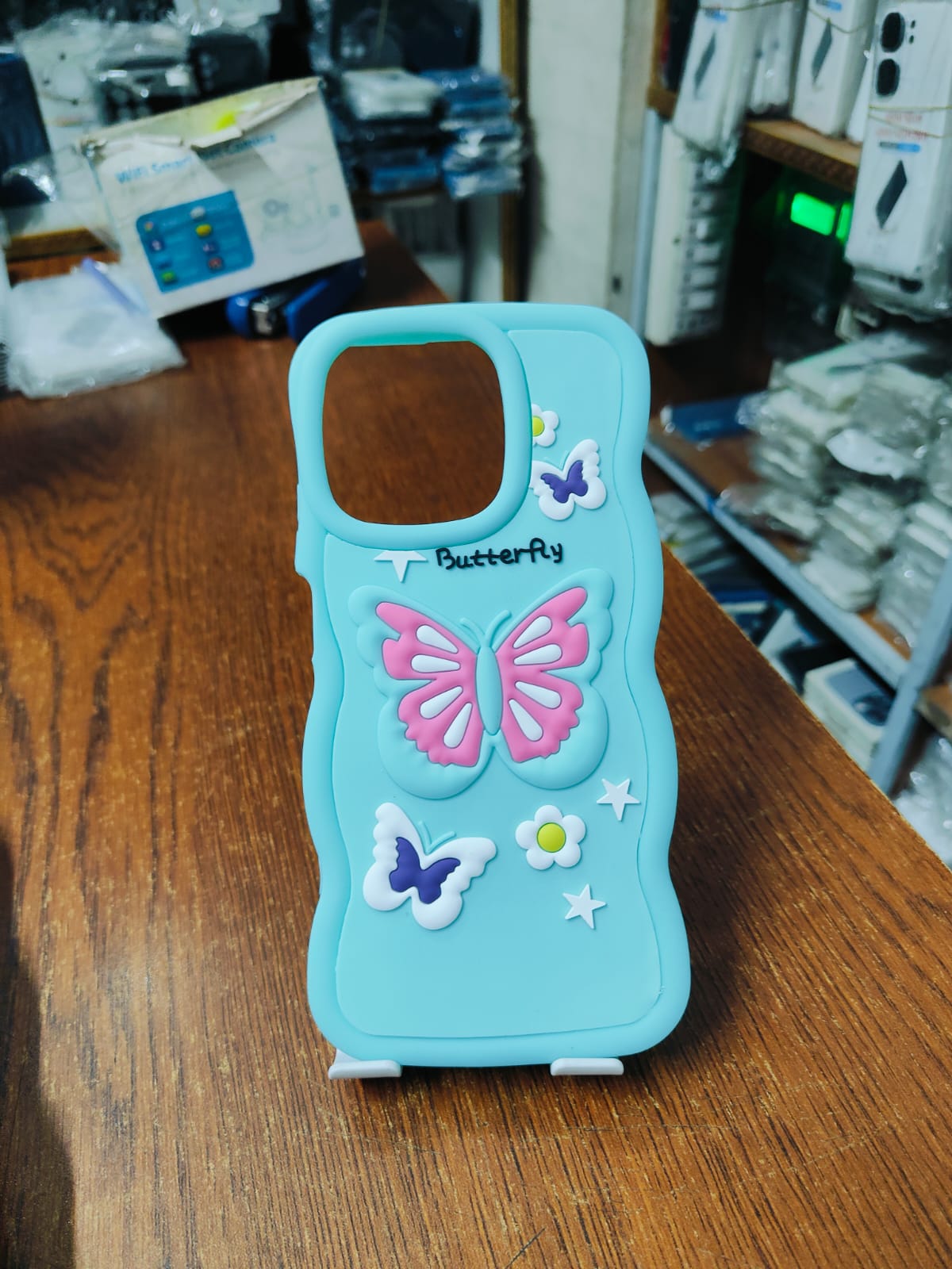 Picture of for Realme C53 / Narzo N53 / C51 Back Cover Pink Butterfly Pattern Luxury Phone Cover Soft Silicone Macaron Wave Mobile Case