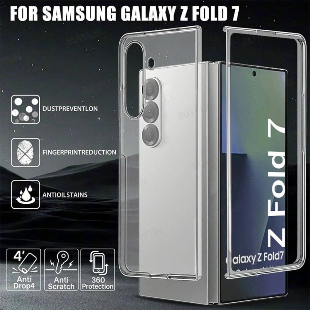 Picture of For Samsung Galaxy Z Fold 7 Clear Cover zFold7 ZFold7 5G Clear Phone Case Anti-Fall Front and Back Bumper Shockproof Coque