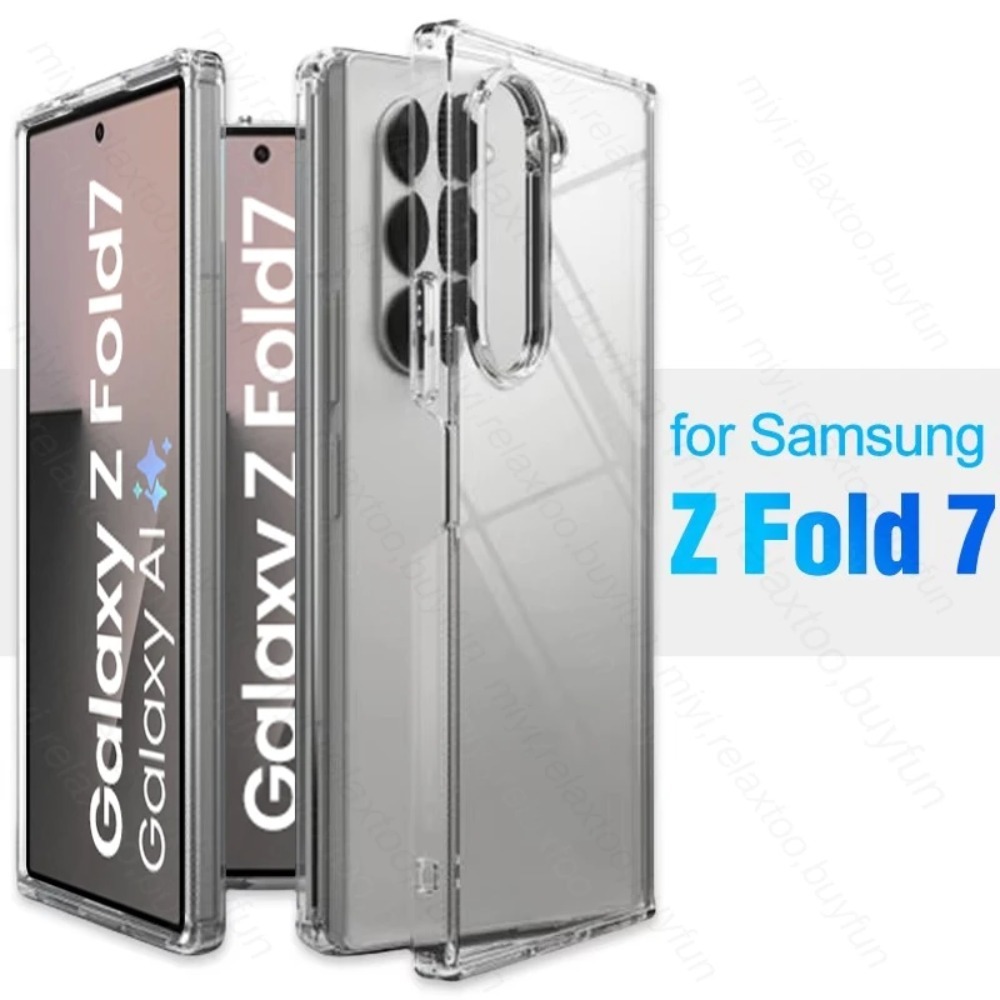Picture of For Samsung Galaxy Z Fold 7 Clear Cover zFold7 ZFold7 5G Clear Phone Case Anti-Fall Front and Back Bumper Shockproof Coque