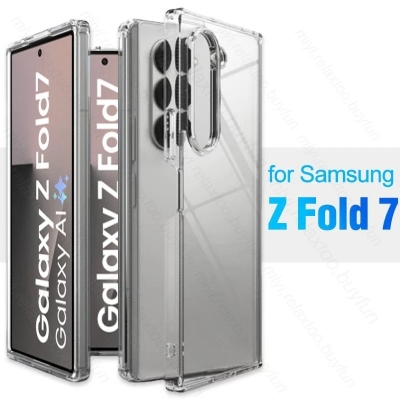 Picture of For Samsung Galaxy Z Fold 7 Clear Cover zFold7 ZFold7 5G Clear Phone Case Anti-Fall Front and Back Bumper Shockproof Coque