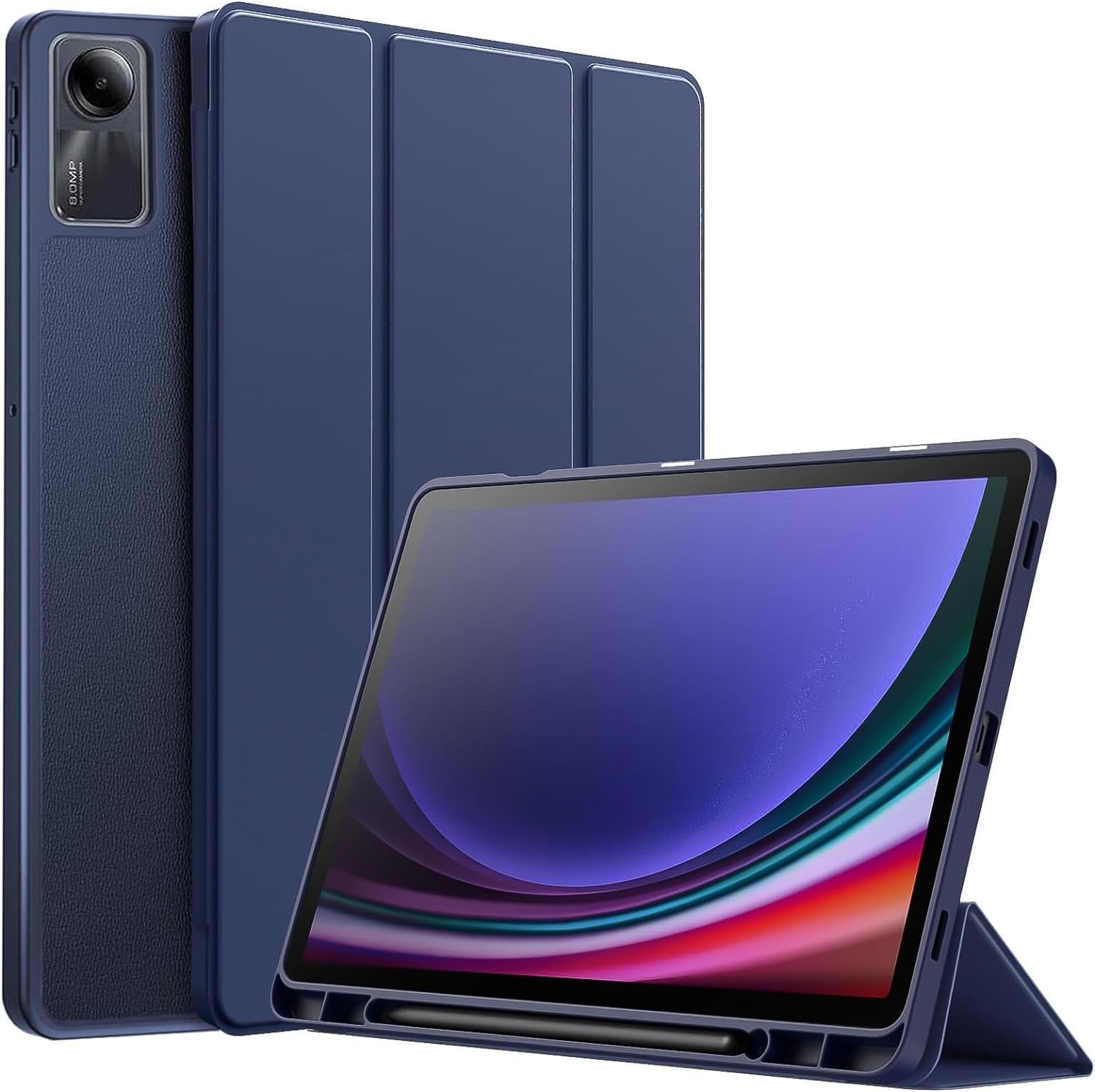 Picture of For xiaomi redmi pad se 11 inch Tablet 2023 Smart Case Cover with Pencil Holder,Soft TPU Smart Stand Back Cover Auto Wake/Sleep (Black)