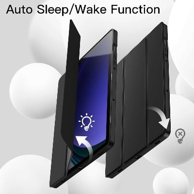Picture of For xiaomi redmi pad se 11 inch Tablet 2023 Smart Case Cover with Pencil Holder,Soft TPU Smart Stand Back Cover Auto Wake/Sleep (Black)