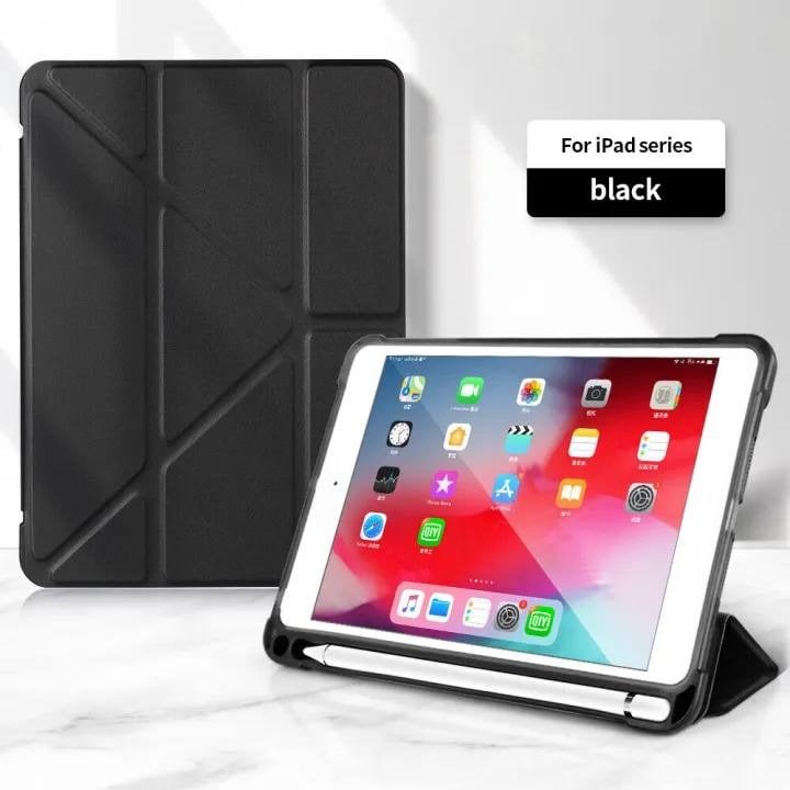 Picture of Apple iPad 10.2 (2021,2020,2019) 10.2 inches Luxury Premium Silk Texture Horizontal Flip Leather Cover with 3-folding Holder Smart Case-(Black) For A2603, A2604 (10.2 inches,7th 8th 9th generation) Apple iPad 10.2 (2021,2020,2019) 10.2 inches Luxury Premi