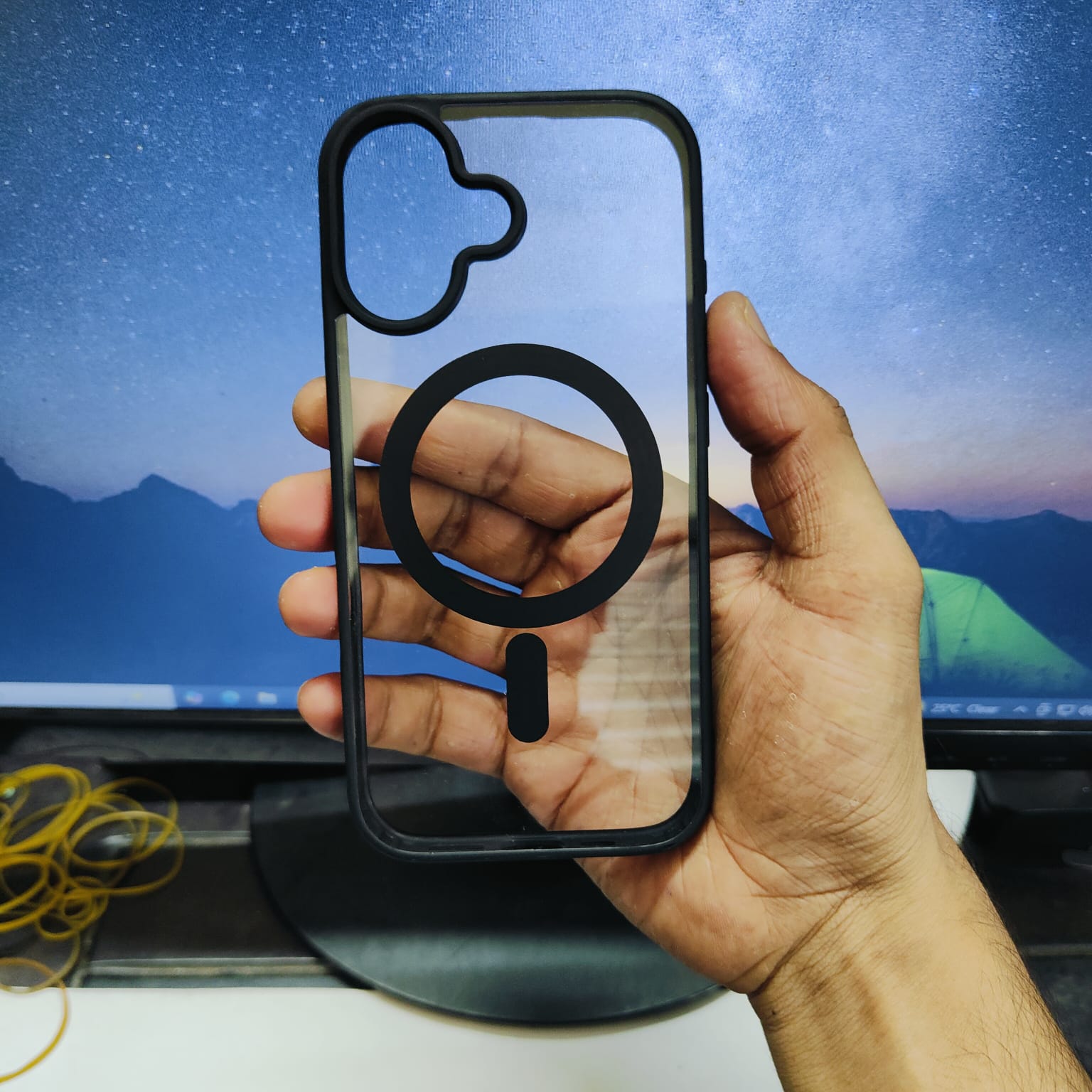 Picture of For Iphone 17 Transparent Q Series Magsafe Protective Back Cover Clear Case