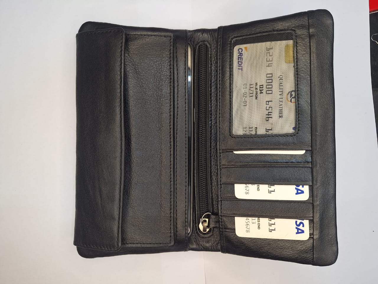 Picture of Classic Wallet Man Full Black Leather Wallet Rfid Business Long Wallets - Wallet For Men - Money