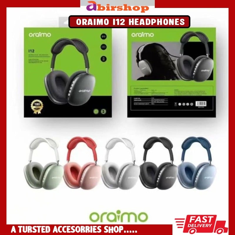 Picture of Oraimo i12 Wireless Headset – Bluetooth 5.3 Earbuds with HD Clear Sound & Pure Bass | Dual Mode Wireless Headphone | Mastercopy Earphone with Long Battery Backup