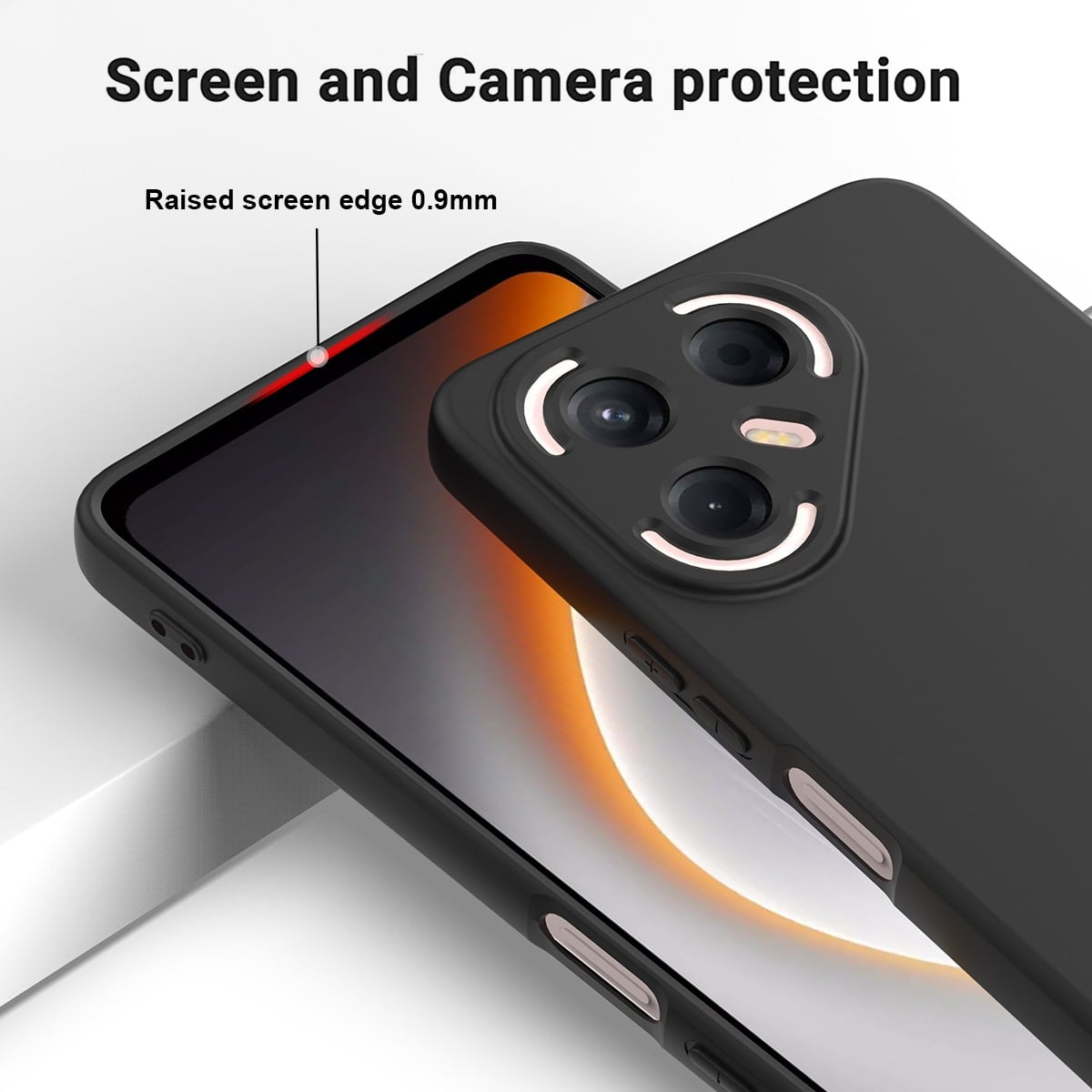 Picture of Tecno Pova 7 Pro Silicone Matte Flexible Soft Phone Case - Black - Phone Back Cover