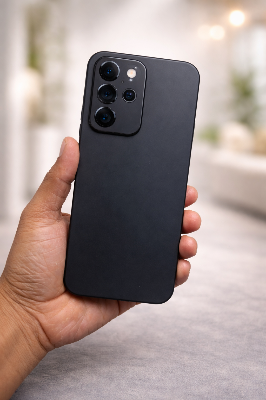 Picture of For Realme C85 Pro Back Cover Heavy Strong Logo Liquid Silicone Soft Gel Rubber Carbon Cases Shockproof Cover Case Realme C85 Pro Phone Back Cove