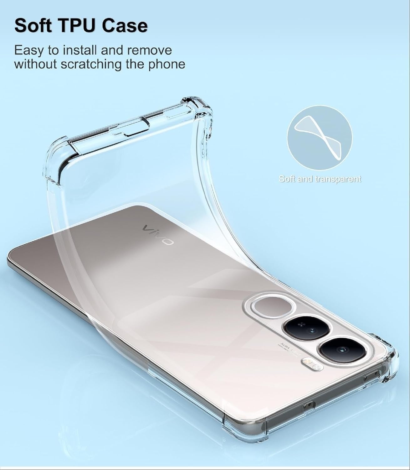 Picture of Vivo Y19s 4G/Y29 5G Soft TPU Back Cover Shockproof Silicone Bumper - Transparent