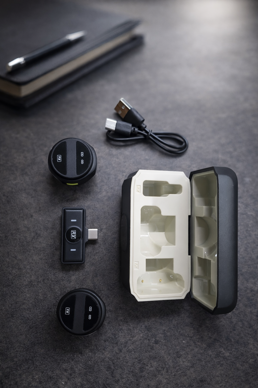 Picture of X21 Wireless Microphone Same as Hollyland Lark M2. Interview, Live Broadcast, Audio Video Recording Clip on Collar Microphone. Noise Reduction Lavalier Lapel Mini Microphone