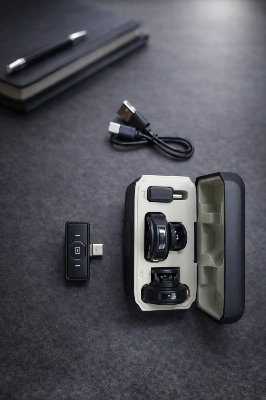 Picture of X21 Wireless Microphone Same as Hollyland Lark M2. Interview, Live Broadcast, Audio Video Recording Clip on Collar Microphone. Noise Reduction Lavalier Lapel Mini Microphone